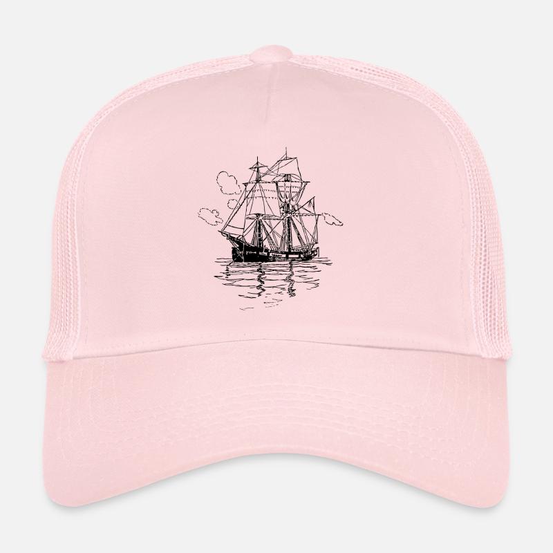 pirate ship boat pirat piratenschiff schiff skull1 Trucker Cap