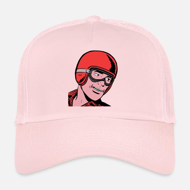 Vintage Driver Comic - Trucker Cap - pale pink