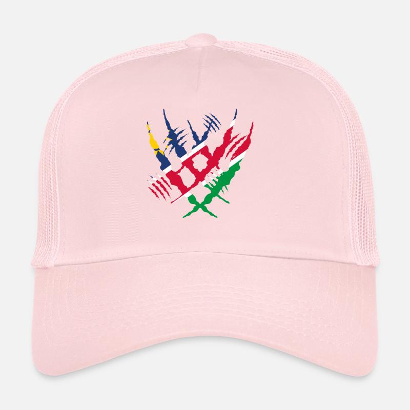 Claw Klaue worn risse riss x heimat stolz Namibia - Trucker Cap - Hellrosa