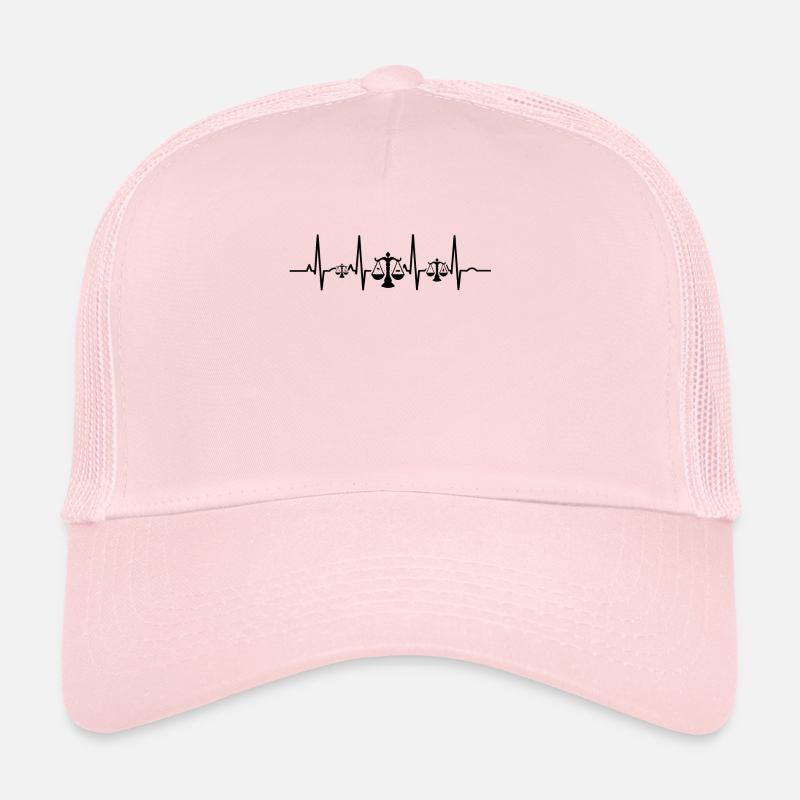 Heartbeat ecg heart human evolution lawyer justice Trucker Cap