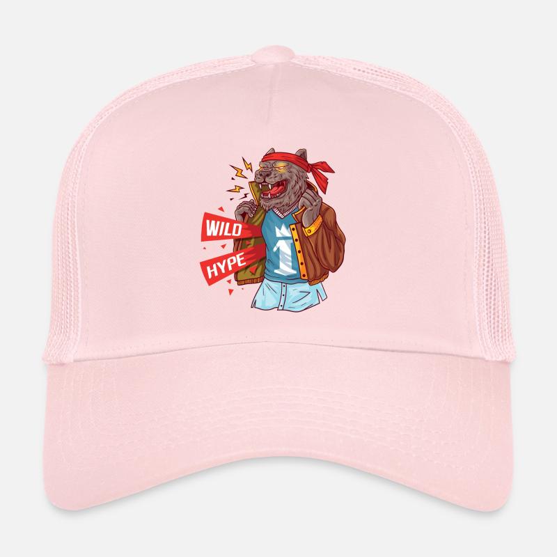 Wolf mit aktuellen Attributen der Männlichkeit Trucker Cap