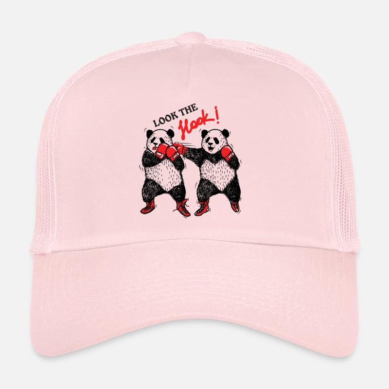 boxende Pandabären teilen aus - Trucker Cap - Hellrosa