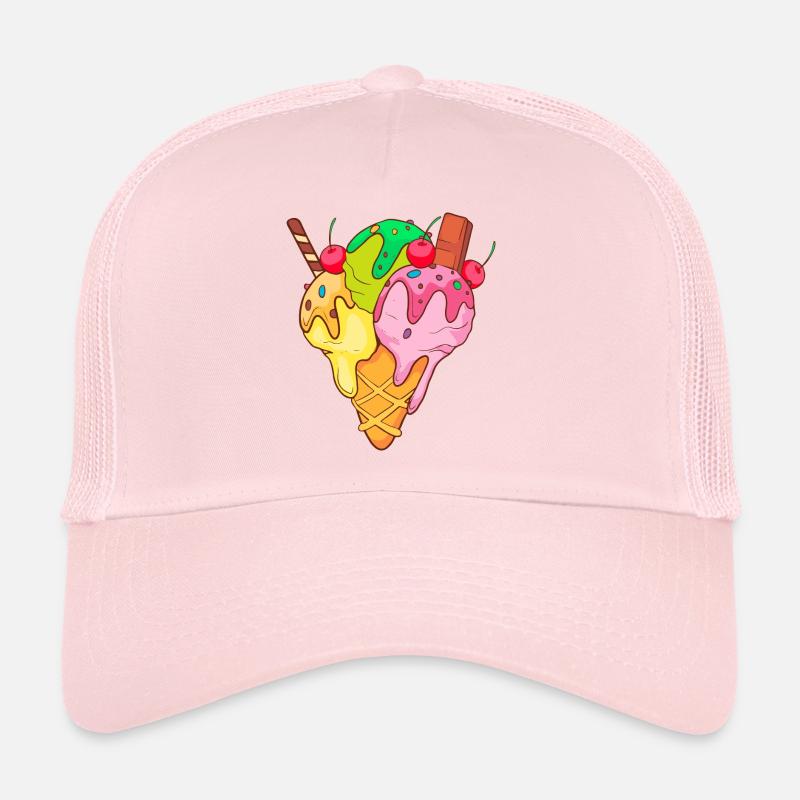 Crème glacée, crème glacée, crème glacée, crème glacée, boule, crème glacée, sundae Casquette trucker 