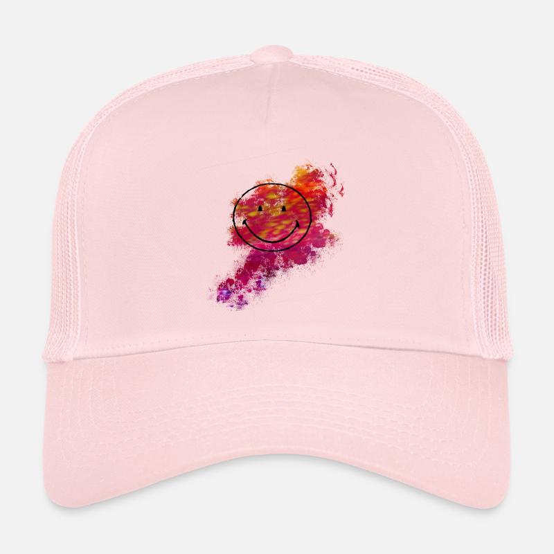 Smiley Bunt - Trucker Cap - Hellrosa