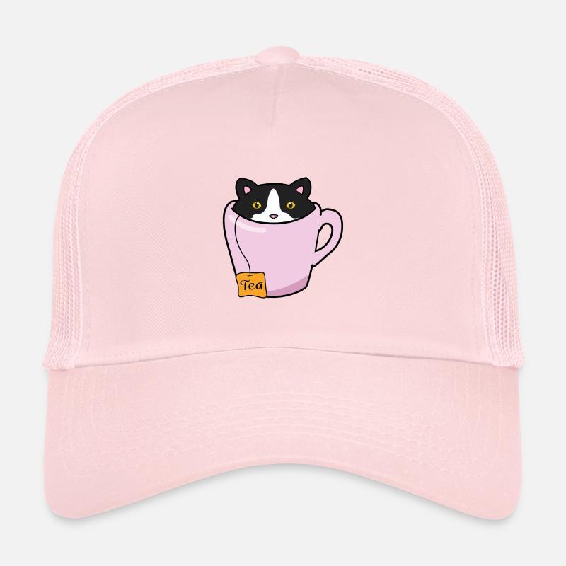 Cute Tea Cat Trucker Cap