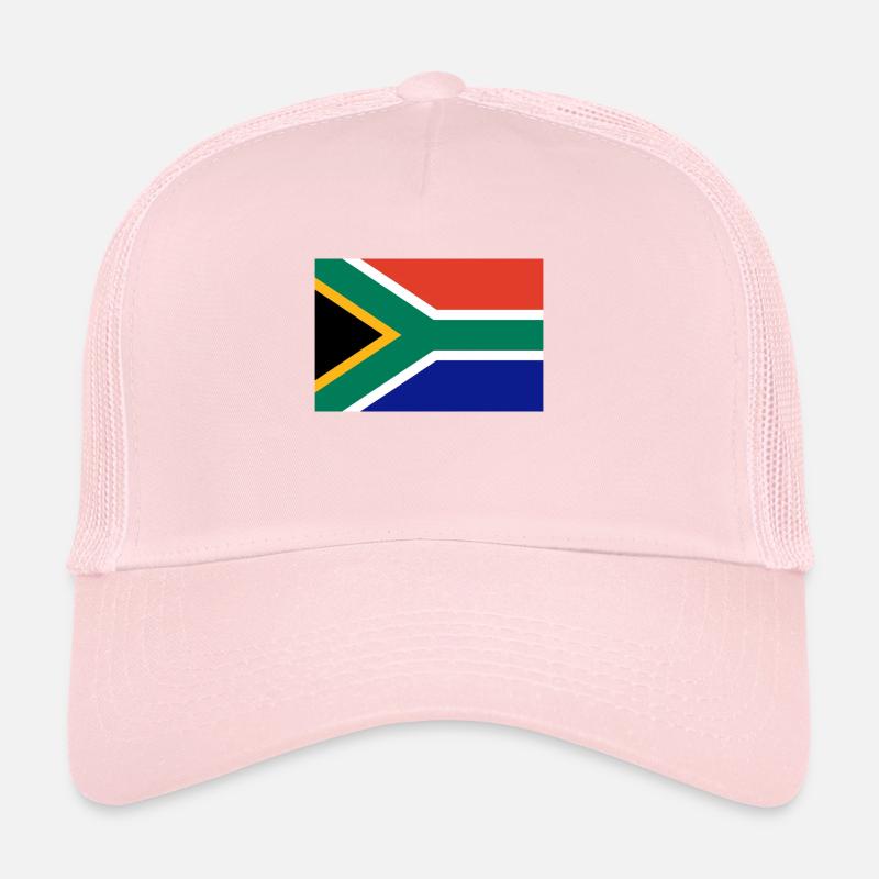 Drapeau Afrique du Sud - Casquette trucker - rose pâle