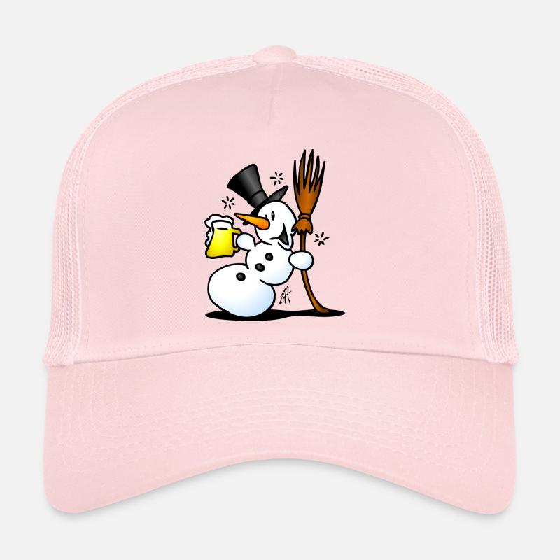 Schneemann mit einem Drink Trucker Cap