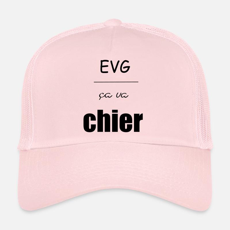 EVG ca va chier - Casquette trucker  - rose pâle