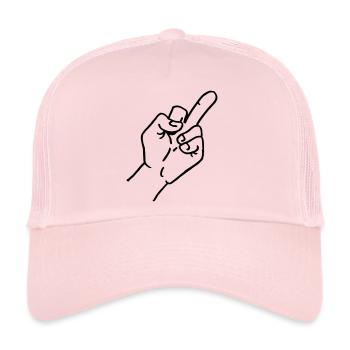 Doigt d'honneur - Casquette trucker  - rose pâle - Devant
