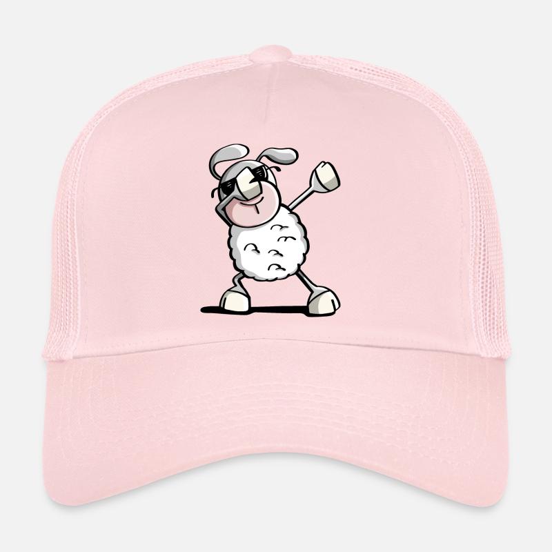 Funny Dab Dance Sheep - Dabbing Sheep - Sheep - Trucker Cap - pale pink