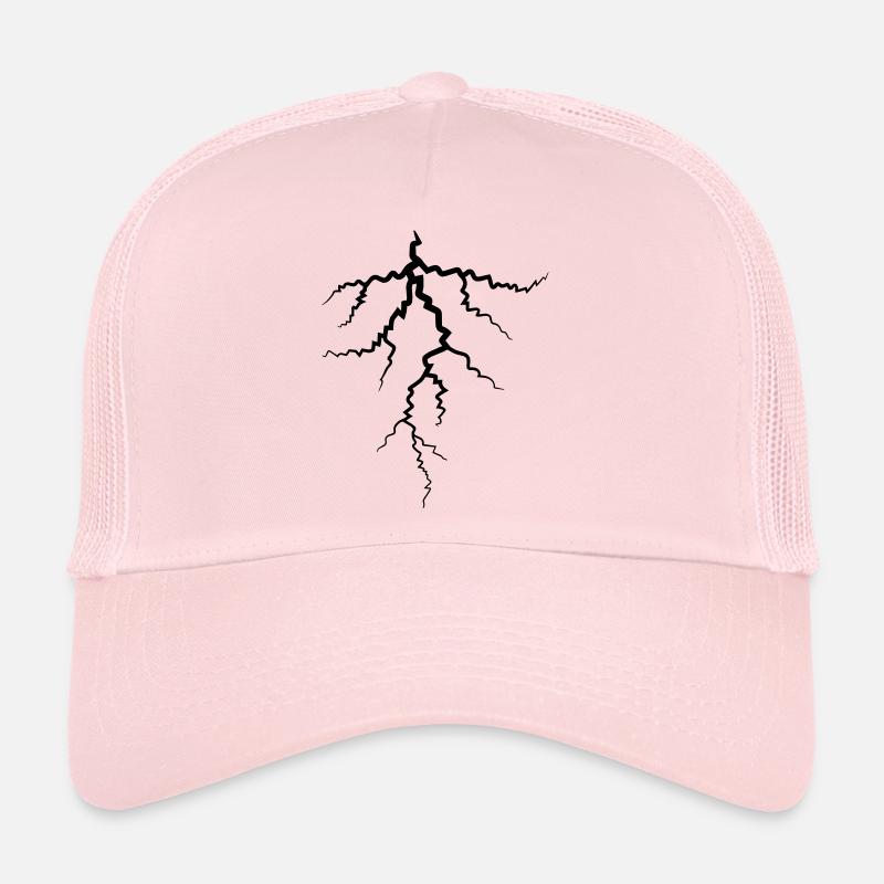 foudre tonnerre météo tempête tempête électrique - Casquette trucker  - rose pâle
