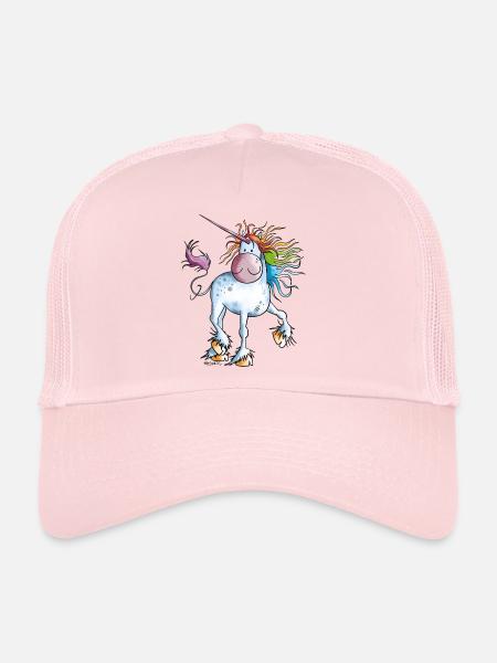 Rainbow Unicorn - Trucker Cap - pale pink - Front
