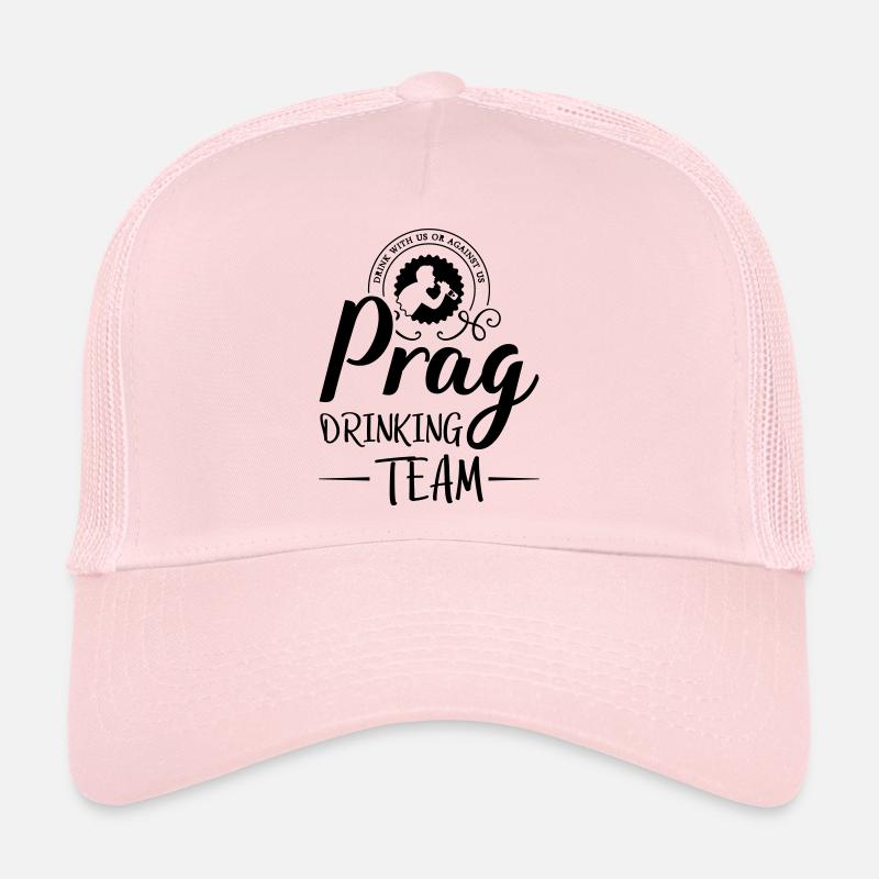 prag drinking team design Trucker Cap