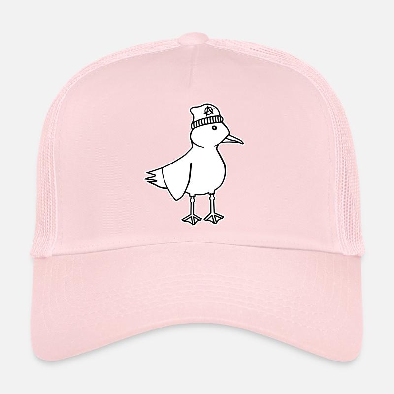 Möwe Anarchie – Freche maritim Hipster Küstenkunst - Trucker Cap - Hellrosa