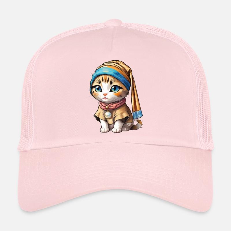 Kätzchen mit Perle - Trucker Cap - Hellrosa