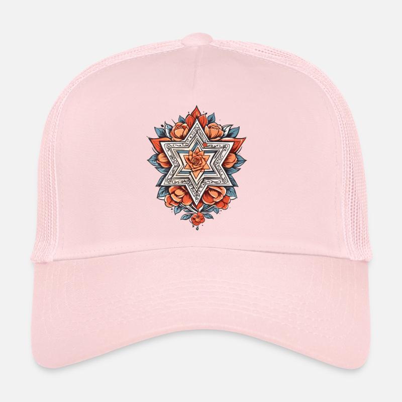 Jüdischer Stern mit Blumen Trucker Cap