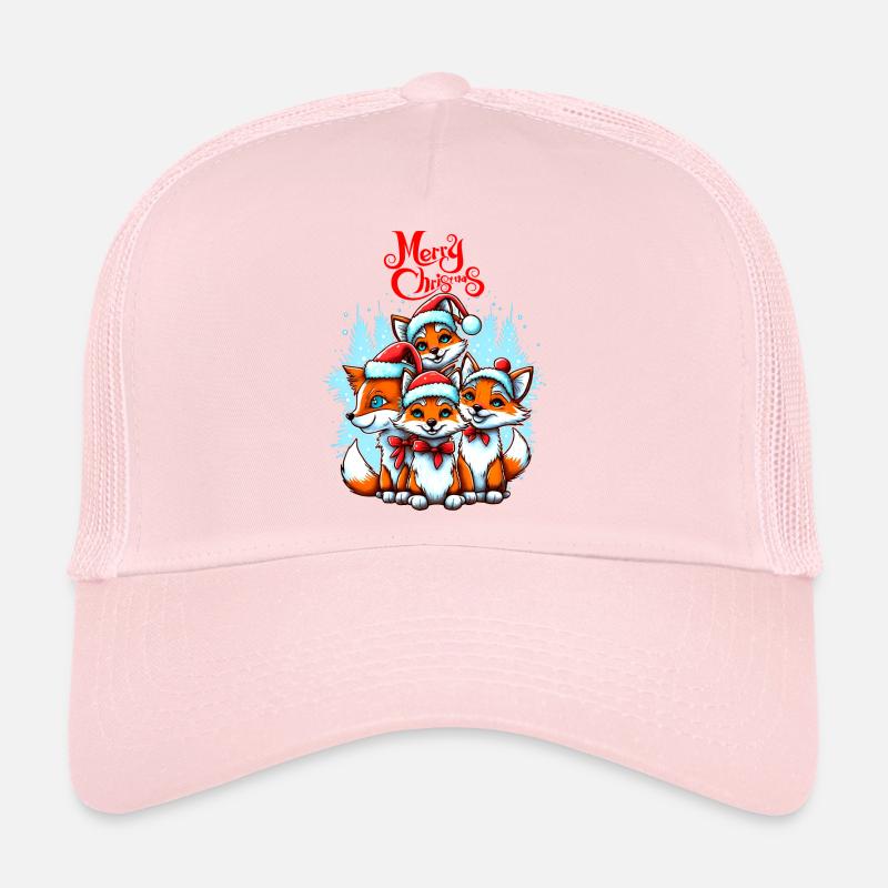 Festive Foxes Christmas Illustration Trucker Cap