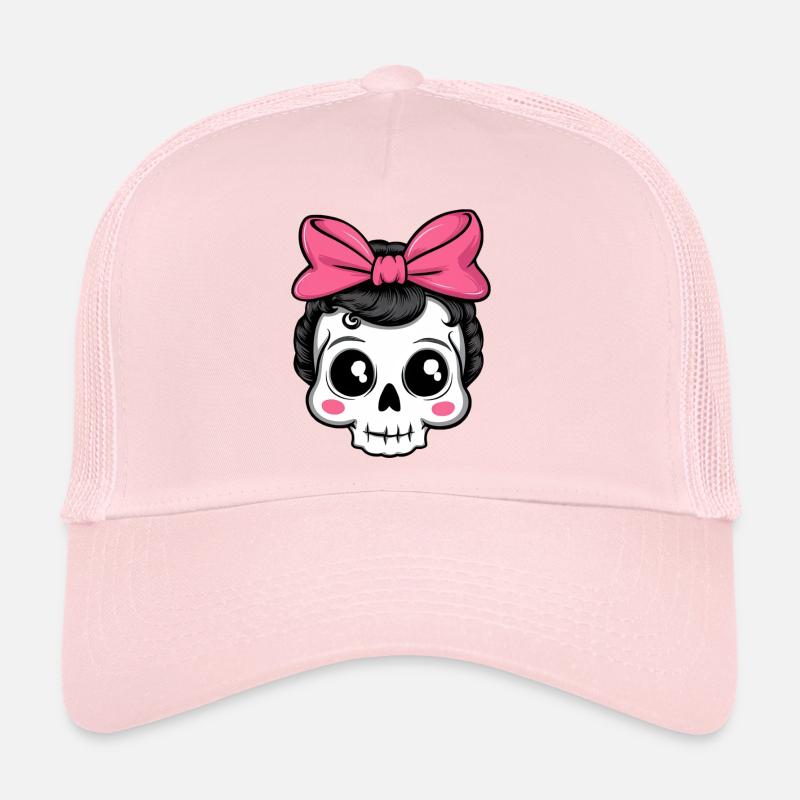 Cute 60s Rockabilly Skull Trucker Cap