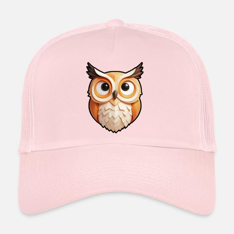 Niedlicher kleiner Eulenkopf - Trucker Cap - Hellrosa