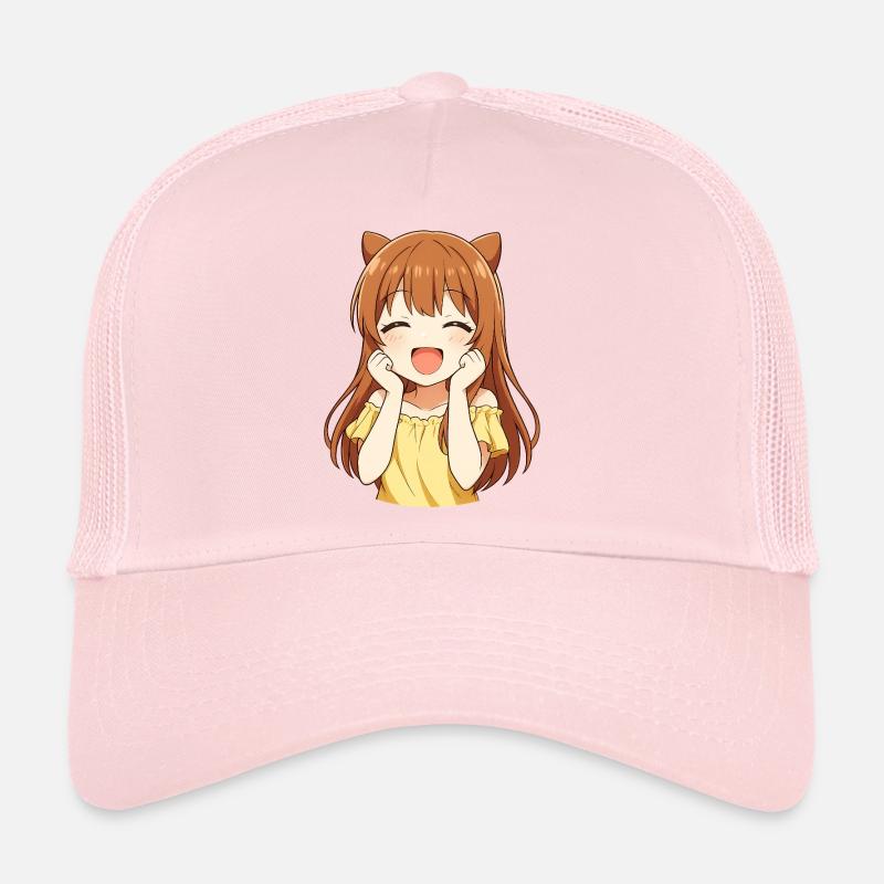 Kawaii Kätzchen sonnengelb - Trucker Cap - Hellrosa