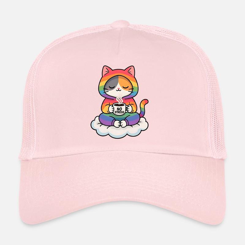 Chat arc en ciel sur un nuage  Casquette trucker 