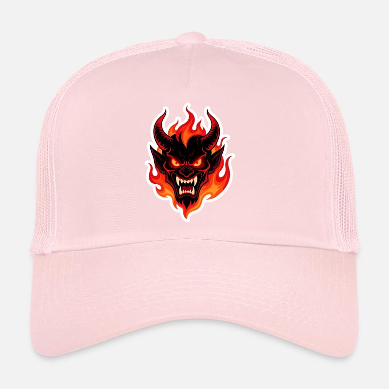 Fiery Demon Head Trucker Cap