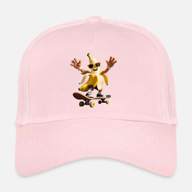 Coole Skateboard-Banane - Trucker Cap - Hellrosa