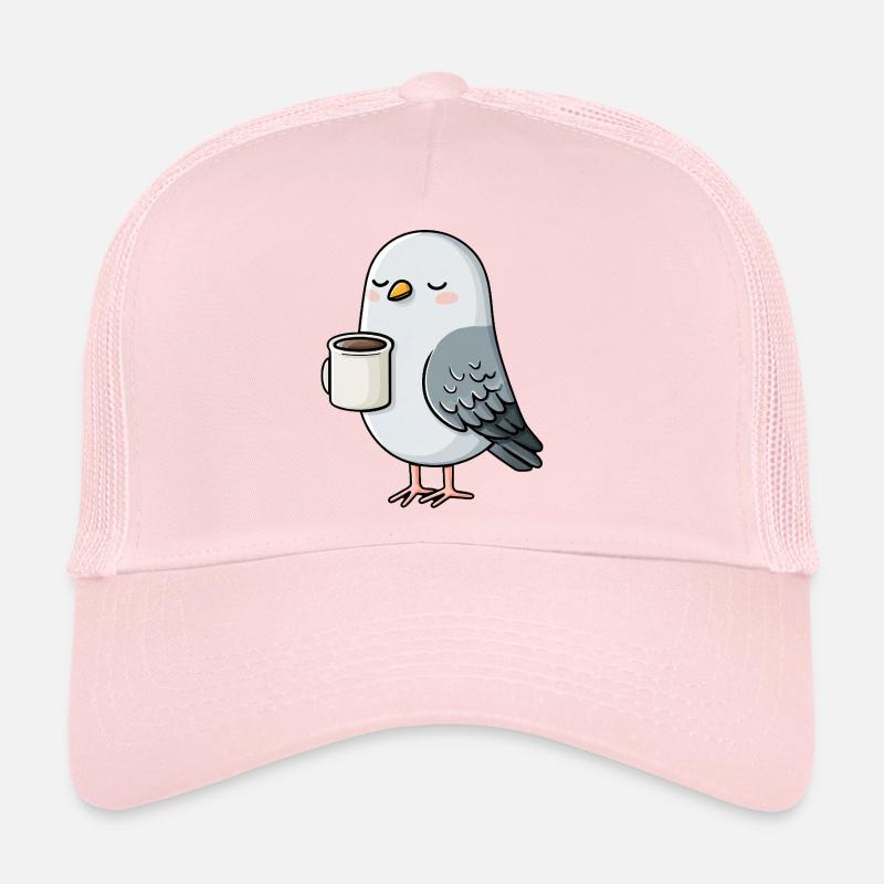 Cozy Pigeon Coffee Sipper Trucker Cap
