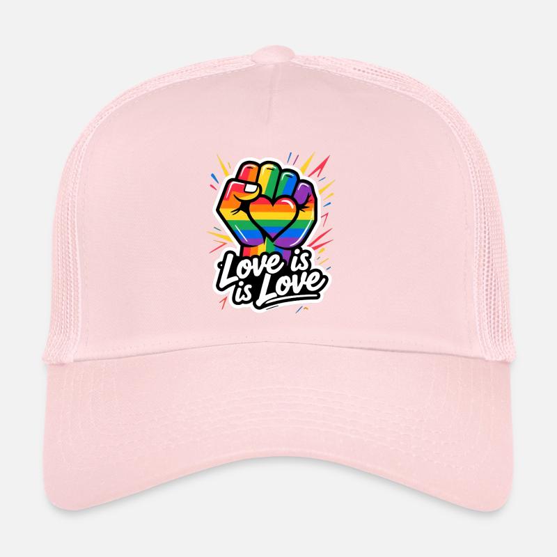 Love Is Love – Bunte Pride Power Faust - Trucker Cap - Hellrosa