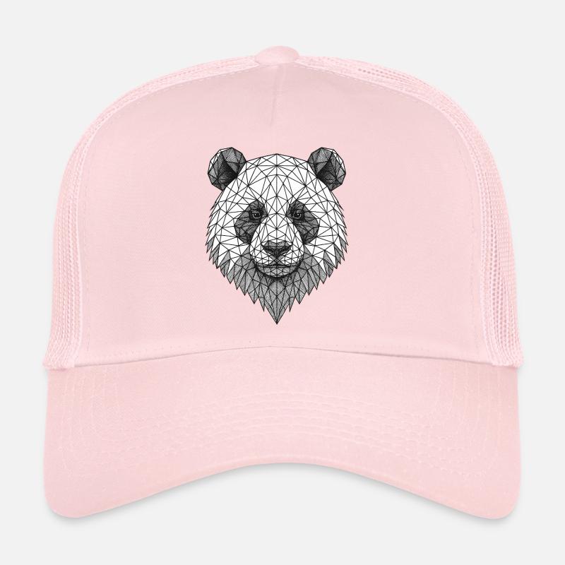 Geometric Panda Grid Art Trucker Cap