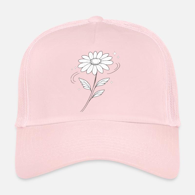 Daisy sketch in black and white Trucker Cap