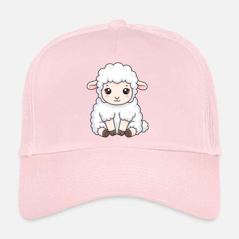 Kuschellamm Cartoon Stil - Trucker Cap - Hellrosa