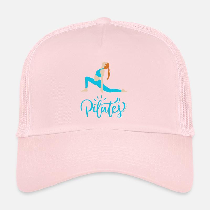 Pilates in Bewegung Blaue Silhouette Trucker Cap