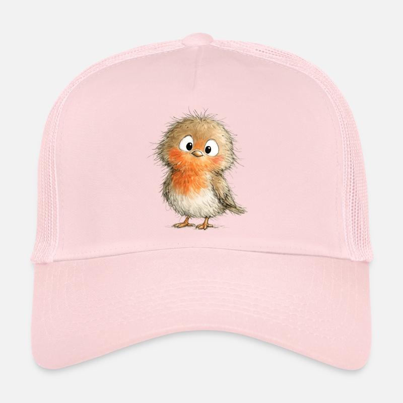 Mignon Robin. - Casquette trucker - rose pâle