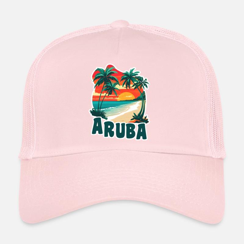 Aruba Sandstrand und Palmen Trucker Cap