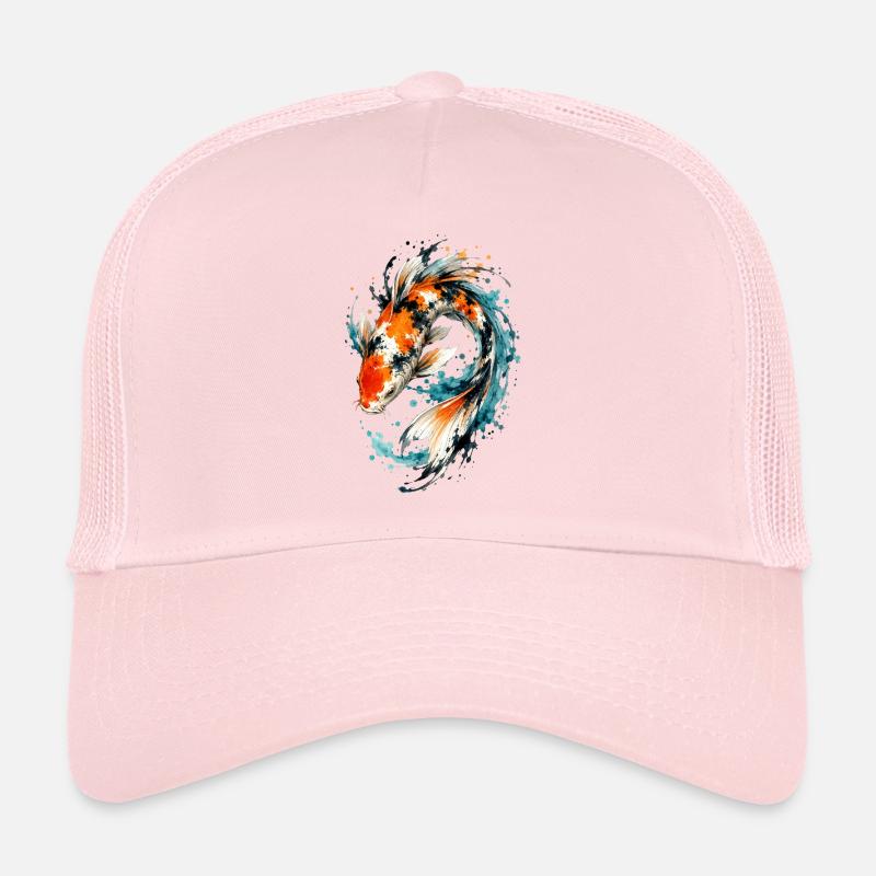 Aquarell Koi Splash - Trucker Cap - Hellrosa