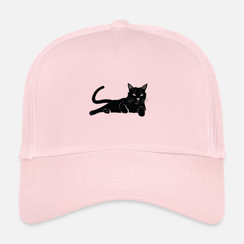 Katze Mittelfinger Tshirt Geschenk Katzenbesitzer - Trucker Cap - Hellrosa