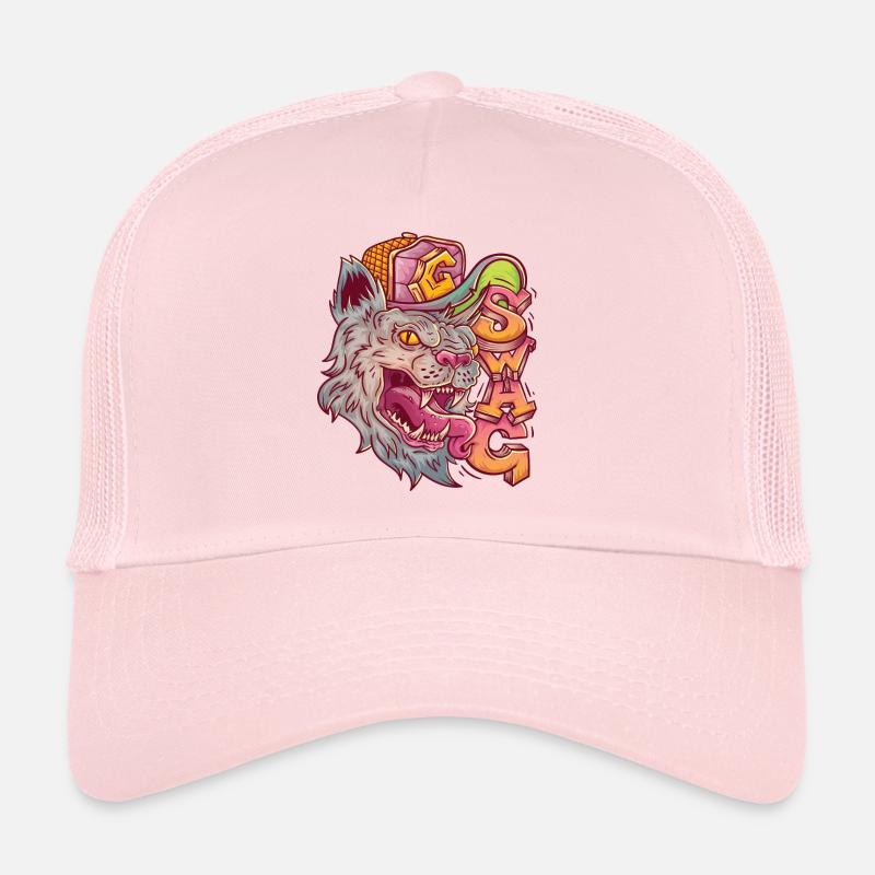 Wild Cat Swag dans le style graffiti. Casquette trucker 