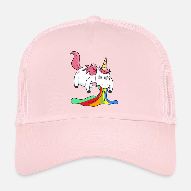 Puking licorne arc-en-ciel Casquette trucker 