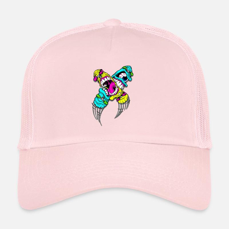 Skateboard Monsters - Casquette trucker  - rose pâle