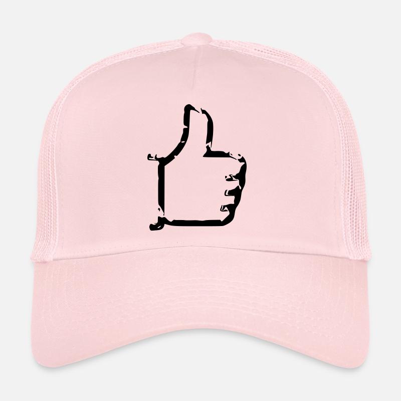 Comme - thumbs up - bande dessinée - Casquette trucker  - rose pâle