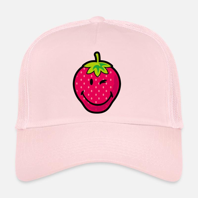 Smiley Strawberry - Trucker Cap - Hellrosa