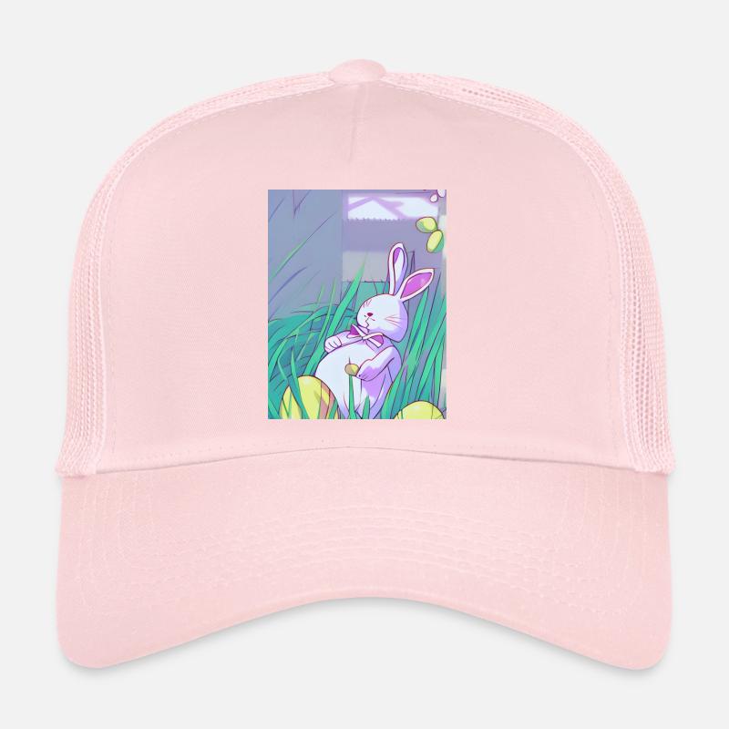 Pastel Easter Bunny in Spring Grass Trucker Cap