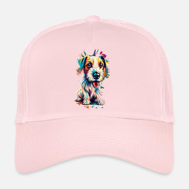 Jack Russel Terrier Coloré - Jack Russell - Casquette trucker - rose pâle