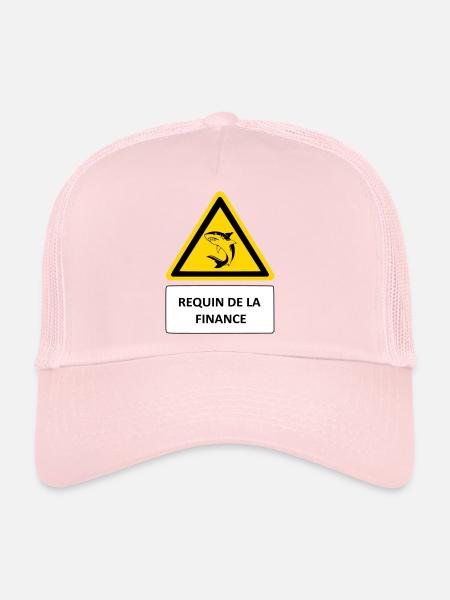 Requin de la finance - Casquette trucker  - rose pâle - Devant