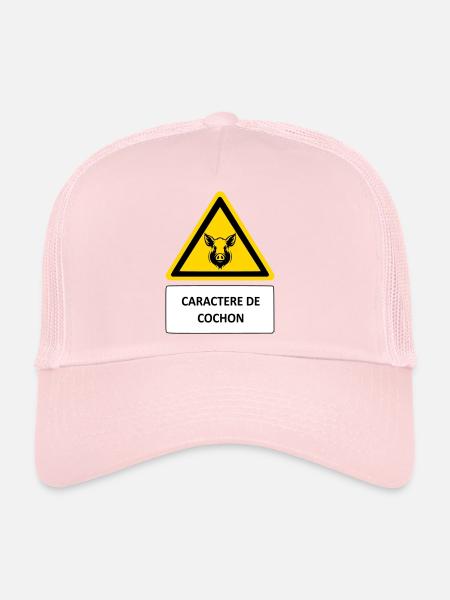 Pig character - Trucker Cap - pale pink - Front