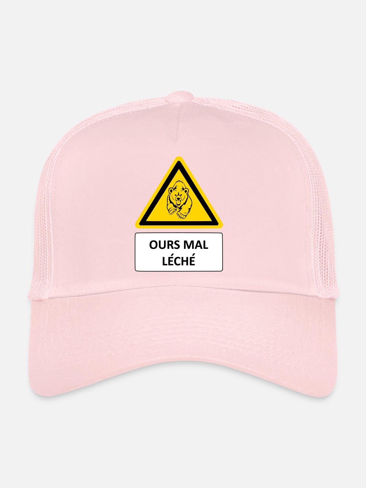 Bear badly licked - Trucker Cap - pale pink - Front