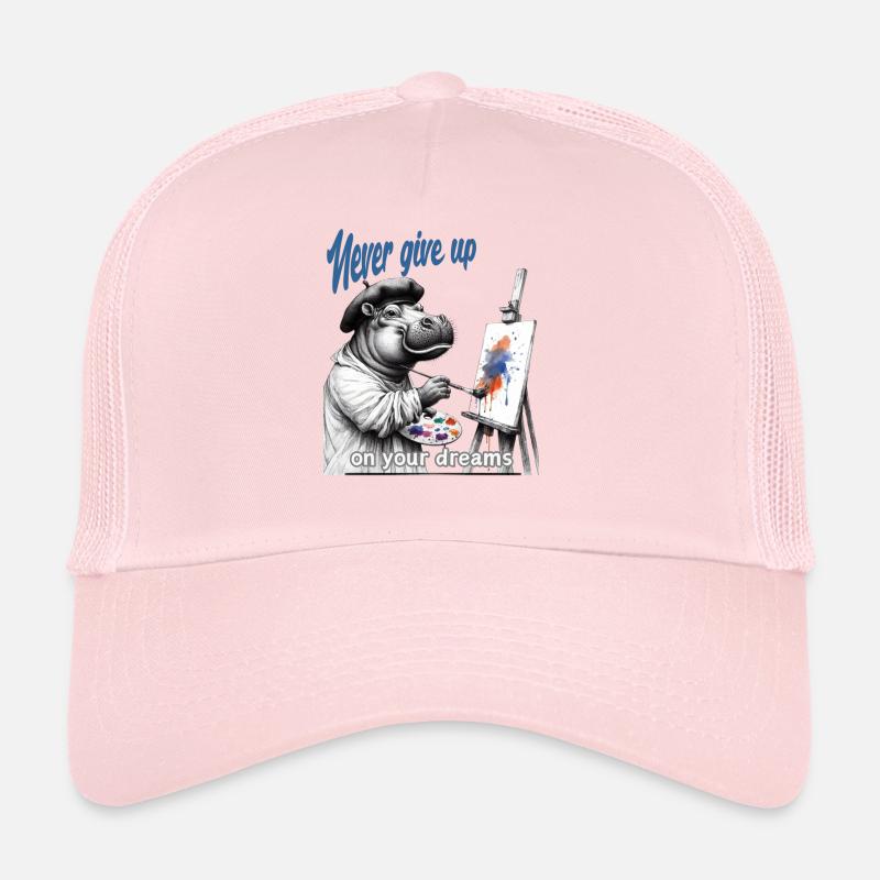 Gib niemals auf Painter Hippo - Trucker Cap - Hellrosa