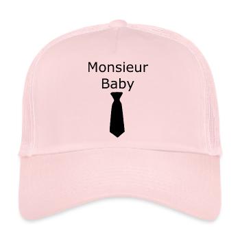 Monsieur Cravate pour bébé uniquement - Casquette trucker  - rose pâle - Devant
