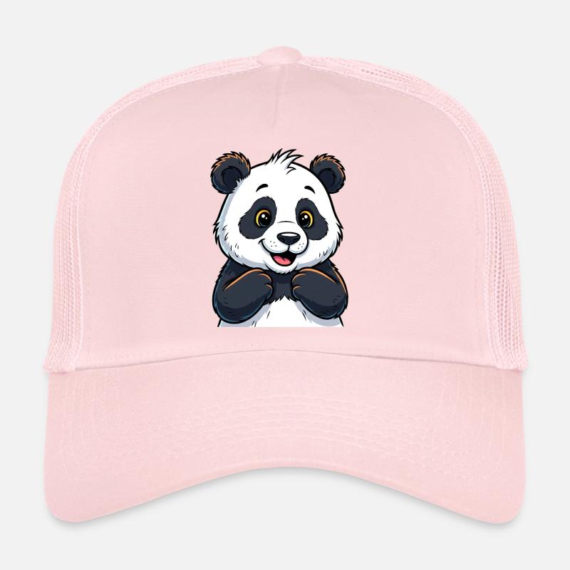 Panda mignon avec un visage heureux Casquette trucker 